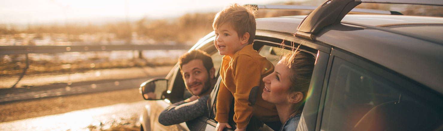 Family in car