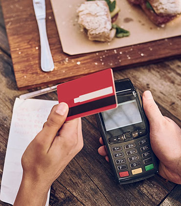 Paying for food with card