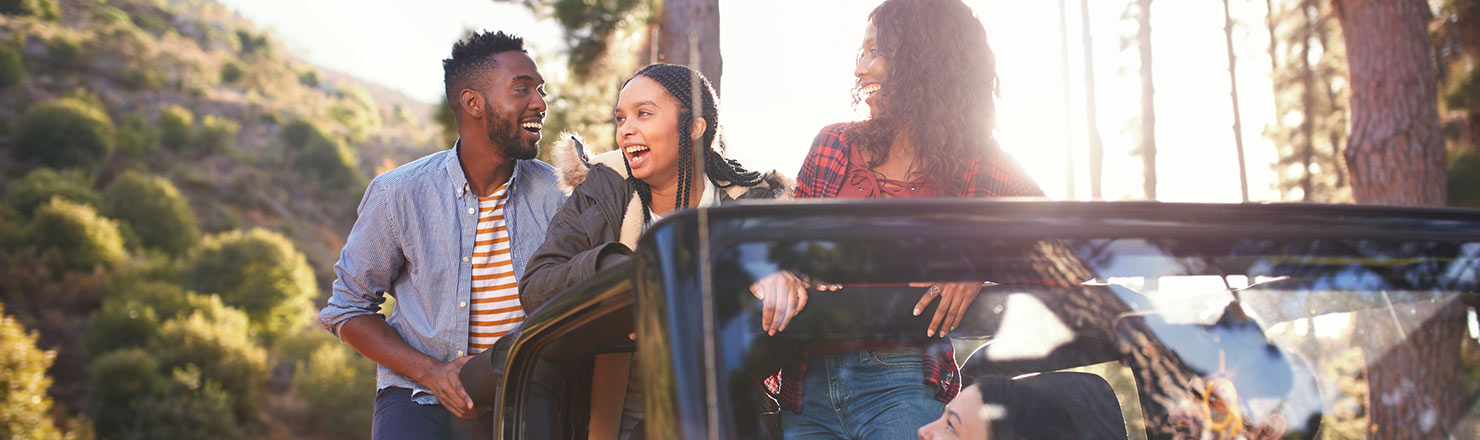 Friends in jeep